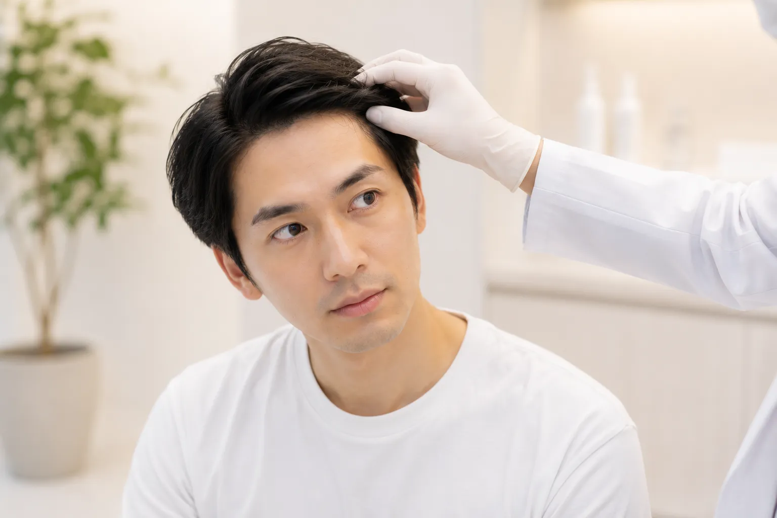 AGA治療を受けている男性の写真